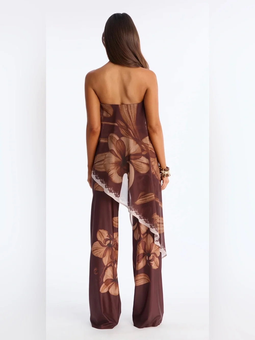 Island Time Asymmetrical Floral Wide Leg Jumpsuit NWT Size XL